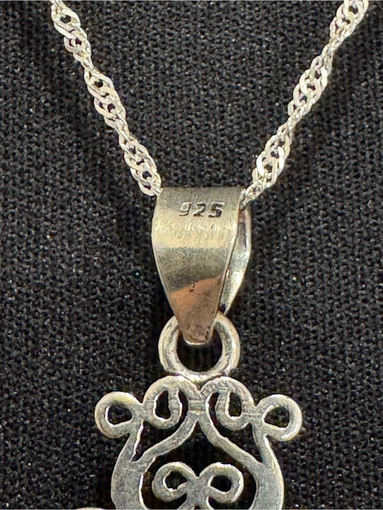 Filigree Art Turquoise Gemstone Silver Cross Design Women  Sterling silver Filigree Cross Pendant Necklace with Turquoise Stones -